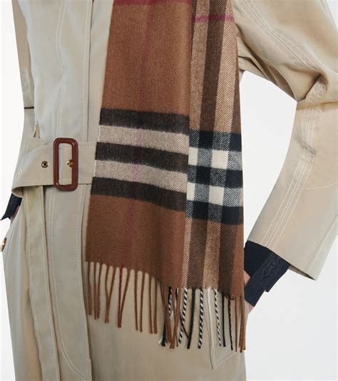 burberry check print slim scarf|burberry giant check cashmere scarf.